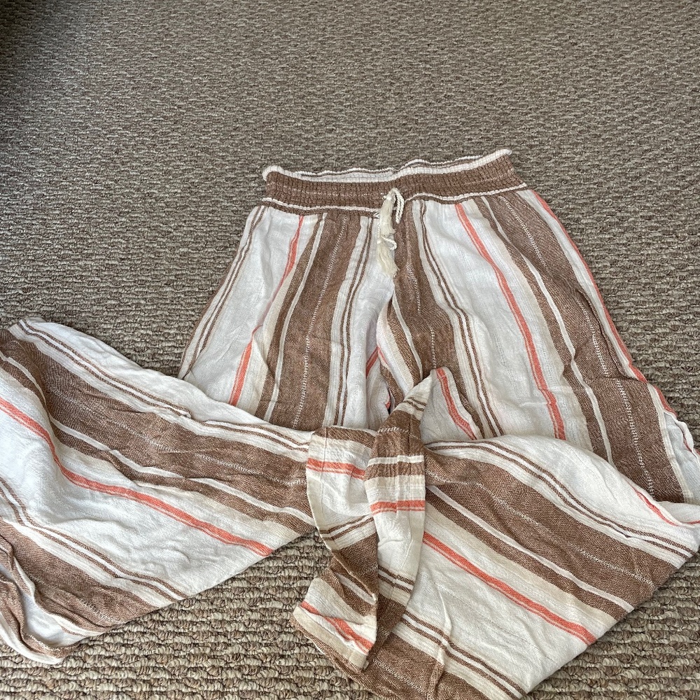 Striped linen pants